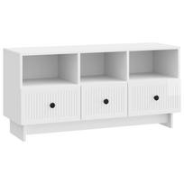 vidaXL Televizoriaus spintelė Itin blizgi balta 102 x 34,5 x 50 cm