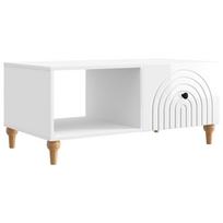 vidaXL Kavos staliukas Itin blizgi balta 90 x 50 x 40 cm
