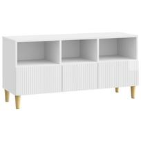 vidaXL Televizoriaus spintelė 102 x 34,5 x 50 cm Itin blizgi balta