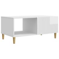 vidaXL Kavos staliukas Itin blizgi balta 90 x 50 x 40 cm