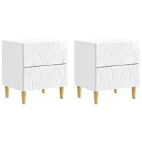 vidaXL Naktinis staliukas 2 vnt. Itin blizgi balta 43 x 34,5 x 48 cm