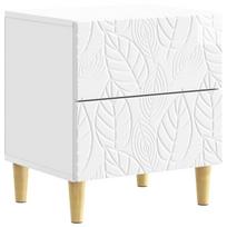 vidaXL Naktinis staliukas Itin blizgi balta 43 x 34,5 x 48 cm
