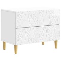 vidaXL Naktinis staliukas Itin blizgi balta 62 x 34,5 x 48 cm