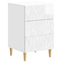 vidaXL Naktinis staliukas Itin blizgi balta 43 x 39,5 x 66,5 cm
