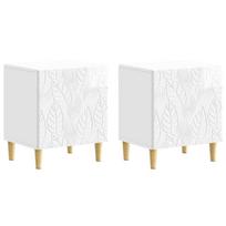 vidaXL Naktinis staliukas 2 vnt. Itin blizgi balta 43 x 34,5 x 50 cm