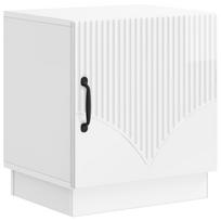 vidaXL Naktinis staliukas Itin blizgi balta 43 x 34,5 x 47 cm
