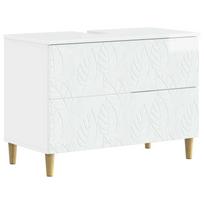 vidaXL Vonios kriauklės spinta DELFT Itin blizgi balta 82 x 41 x 59 cm