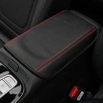 Car Leather Center Console Seat Box Pad Armrest Cover Protective Cover Case For Hyundai Tucson  2022 NX4 Hybrid Carbon fiber black