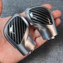Chromuotas matinis su odine pavarų perjungimo rankenėlės šoniniu dangteliu DSG emblema, skirta VW Golf 6 7 R GTI Passat B7 B8 CC R20 Jetta 10 black