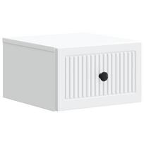 vidaXL Sieninis naktinis staliukas su stalčių Balta 33 x 34,5 x 20 cm