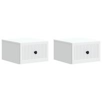 vidaXL Sieninis naktinis staliukas 2 vnt. Balta 33 x 34,5 x 20 cm