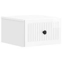 vidaXL Sieninis naktinis staliukas Itin blizgi balta 33 x 34,5 x 20 cm