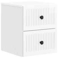 vidaXL Sieninis naktinis staliukas Itin blizgi balta 33 x 34,5 x 40 cm