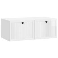 vidaXL Sieninė TV spintelė Itin blizgi balta 78,5 x 41 x 30 cm