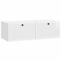 vidaXL Sieninė TV spintelė Itin blizgi balta 98 x 41 x 30 cm