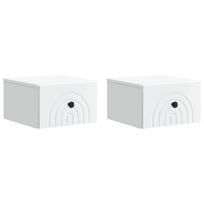 vidaXL Sieninis naktinis staliukas 2 vnt. Balta 33 x 34,5 x 20 cm