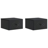vidaXL Sieninis naktinis staliukas 2 vnt. Juoda 33 x 34,5 x 20 cm