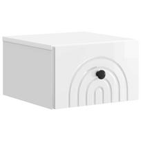 vidaXL Sieninis naktinis staliukas Itin blizgi balta 33 x 34,5 x 20 cm