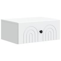 vidaXL Sieninis naktinis staliukas su stalčių Balta 49 x 34,5 x 20 cm
