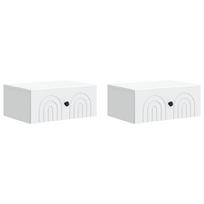 vidaXL Sieninis naktinis staliukas 2 vnt. Balta 49 x 34,5 x 20 cm