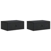 vidaXL Sieninis naktinis staliukas 2 vnt. Juoda 49 x 34,5 x 20 cm