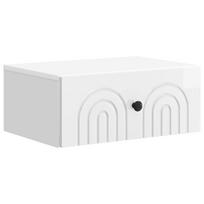 vidaXL Sieninis naktinis staliukas Itin blizgi balta 49 x 34,5 x 20 cm