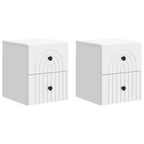 vidaXL Sieninis naktinis staliukas 2 vnt. Balta 33 x 34,5 x 40 cm