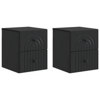 vidaXL Sieninis naktinis staliukas 2 vnt. Juoda 33 x 34,5 x 40 cm