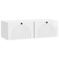 vidaXL Sieninė TV spintelė Itin blizgi balta 98 x 41 x 30 cm