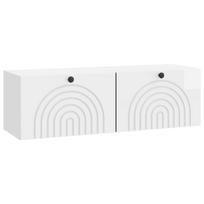 vidaXL Sieninė TV spintelė Itin blizgi balta 98 x 31 x 30 cm