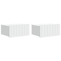 vidaXL Sieninis naktinis staliukas 2 vnt. Balta 49 x 34,5 x 24 cm