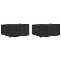 vidaXL Sieninis naktinis staliukas 2 vnt. Juoda 49 x 34,5 x 24 cm