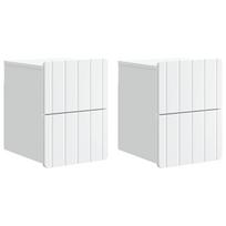 vidaXL Sieninis naktinis staliukas 2 vnt. Balta 33 x 34,5 x 43 cm