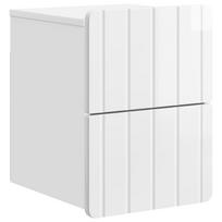 vidaXL Sieninis naktinis staliukas Itin blizgi balta 33 x 34,5 x 43 cm