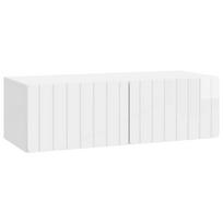vidaXL Sieninė TV spintelė 98 x 41 x 30 cm Itin blizgi balta