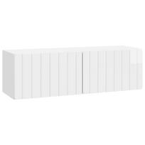vidaXL Sieninė TV spintelė 98 x 31 x 30 cm Itin blizgi balta