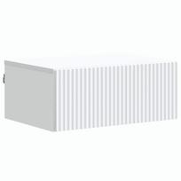 vidaXL Sieninis naktinis staliukas su stalčių Balta 49 x 34,5 x 20 cm