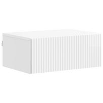 vidaXL Sieninis naktinis staliukas Itin blizgi balta 49 x 34,5 x 20 cm