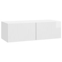vidaXL Sieninė TV spintelė 98 x 41 x 30 cm Itin blizgi balta