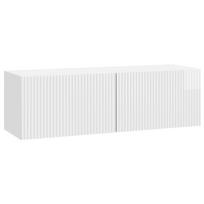 vidaXL Sieninė TV spintelė 98 x 31 x 30 cm Itin blizgi balta
