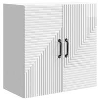 vidaXL Prie sienos montuojama spinta Itin blizgi balta 59 x 31 x 60 cm