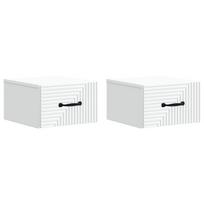 vidaXL Sieninis naktinis staliukas 2 vnt. Balta 34,5 x 33 x 20 cm