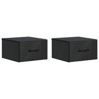 vidaXL Sieninis naktinis staliukas 2 vnt. Juoda 34,5 x 33 x 20 cm