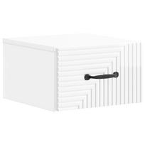 vidaXL Sieninis naktinis staliukas Itin blizgi balta 34,5 x 33 x 20 cm