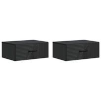 vidaXL Sieninis naktinis staliukas 2 vnt. Juoda 49 x 34,5 x 20 cm