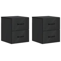 vidaXL Sieninis naktinis staliukas 2 vnt. Juoda 34,5 x 33 x 40 cm