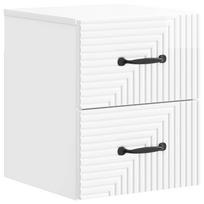 vidaXL Sieninis naktinis staliukas Itin blizgi balta 34,5 x 33 x 40 cm