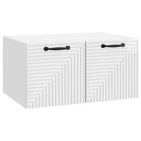 vidaXL Sieninė TV spintelė Itin blizgi balta 59,5 x 41 x 30 cm