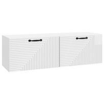 vidaXL Sieninė TV spintelė Itin blizgi balta 98 x 31 x 30 cm