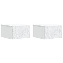 vidaXL Sieninis naktinis staliukas 2 vnt. Balta 49 x 34,5 x 20 cm